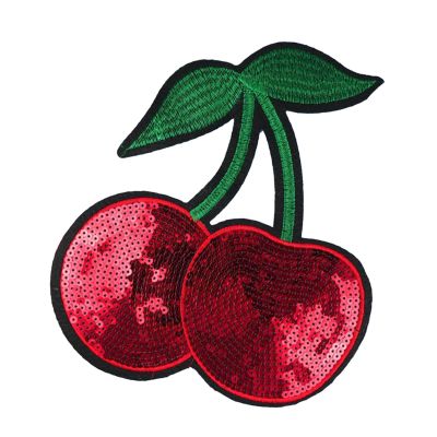 Cherry Sequin Iron-On Patch for Clothing
