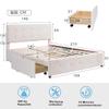 Crlnaup Upholstered Bed 140 x 200 cm with Drawers, Slatted Base and Headboard, Beige (Mattress Not Included) view 4