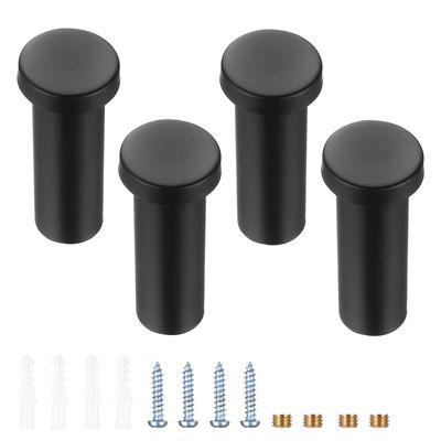 JiuXinYuKeJi 4-Pack Black Coat Hooks