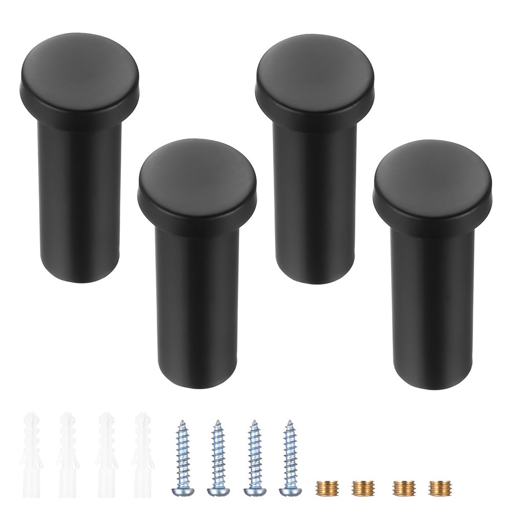 JiuXinYuKeJi 4-Pack Black Coat Hooks
