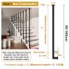 Junvstor 100–160 cm Handrail for Outdoor Stairs, Metal Stair Railing Set with Mounting Kit, Room Divider Post, Safety Grab Bar (Style 1, 155 cm/5.1 ft) view 2