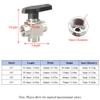 3-Way Stainless Steel Ball Valve, 1/4-Inch Female Thread view 2