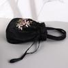 Antique Style Drawstring Bag, Burgundy view 3
