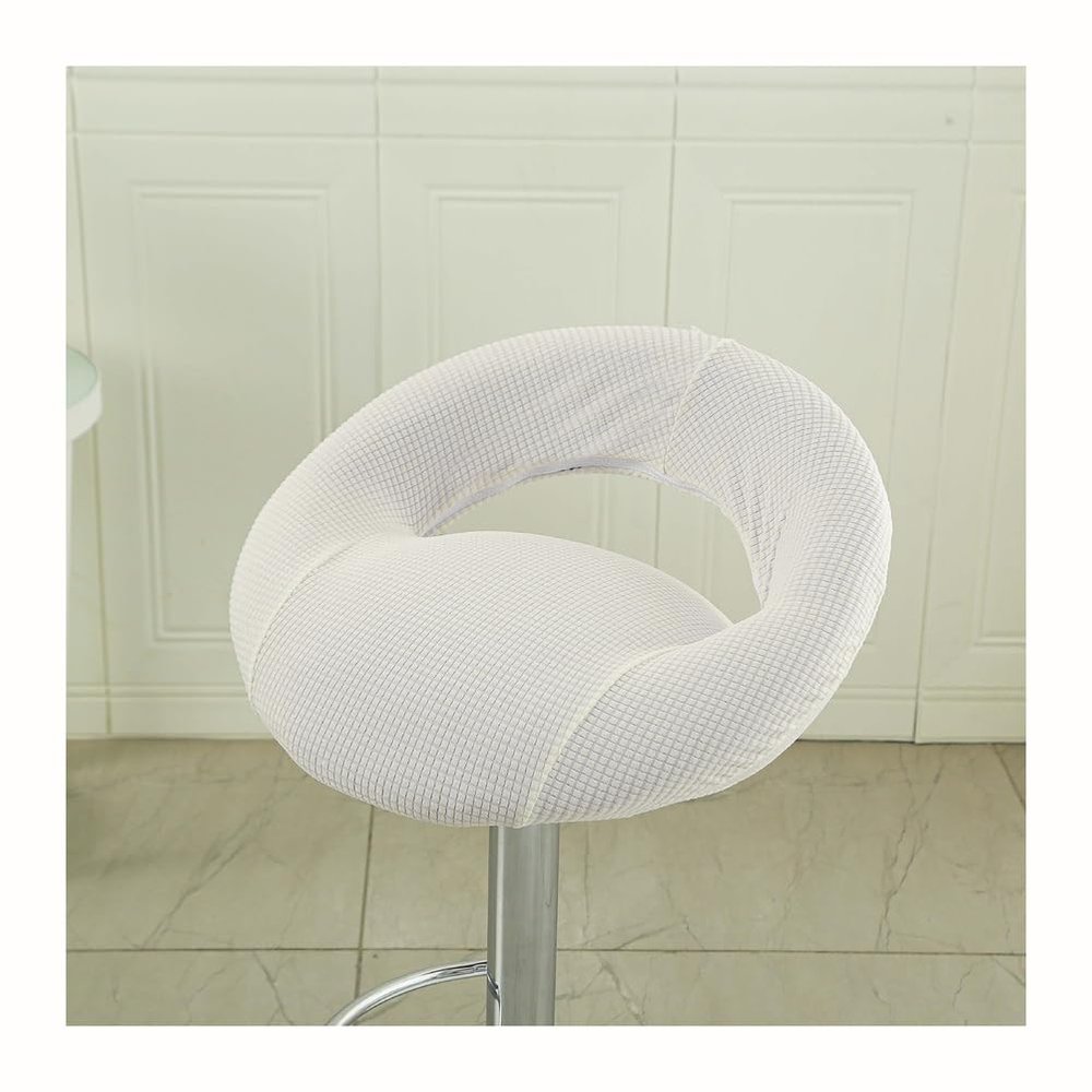 Mswborml Round Bar Stool Cover with Backrest, 2/4-Piece Set, 1 PC