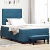 vidaXL Box Spring Bed with Headboard Dark Blue 190 x 120 cm Velvet view 2