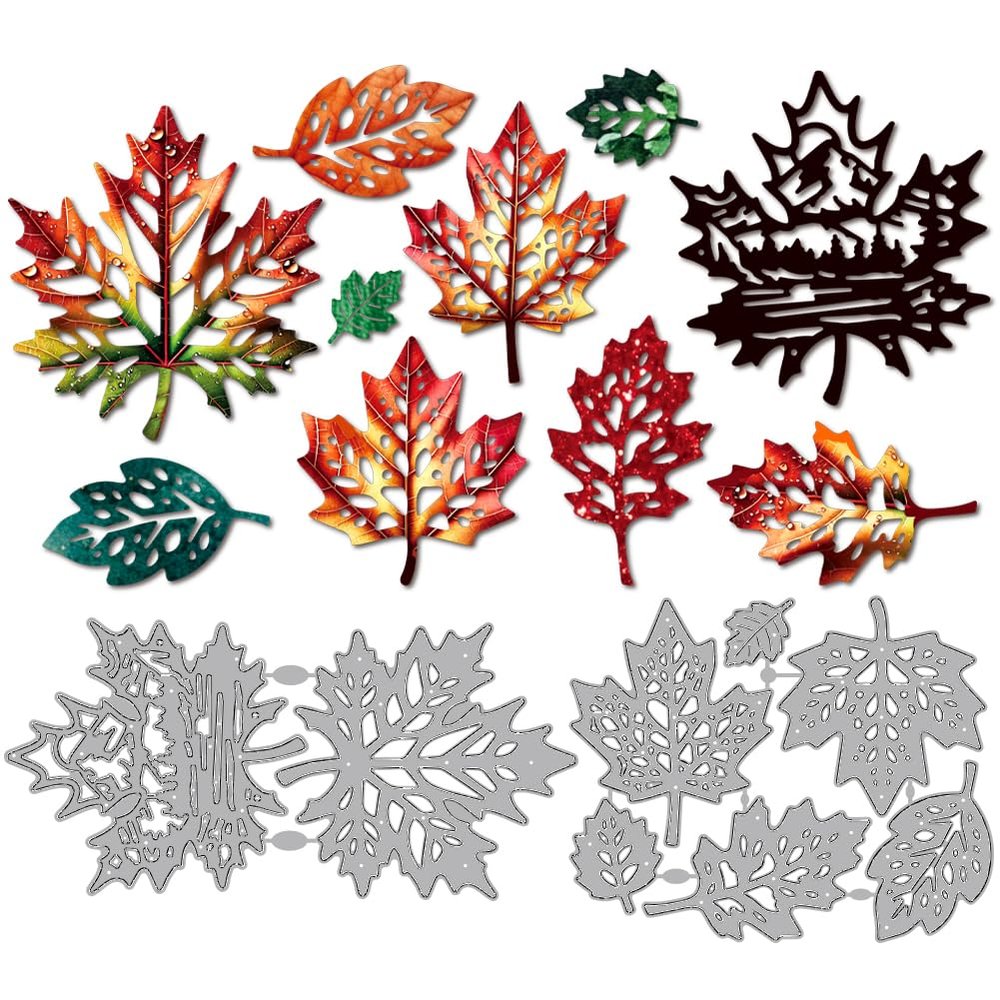 MAYJOYDIY Autumn Maple Leaf Metal Die Cuts