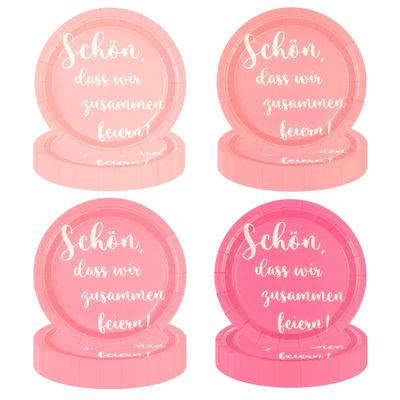 HFBOBP 48-Piece Pink Gradient Paper Plates