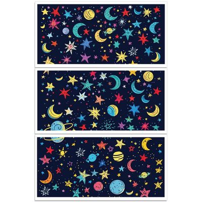 PLIGREAT 3 Sheets Cartoon Star Moon Transfer Stickers