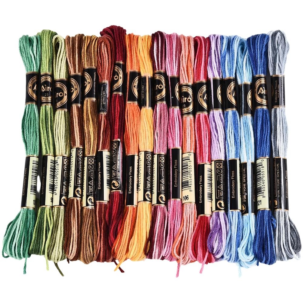 CABODYALS 18 Skeins Colorful Embroidery Thread