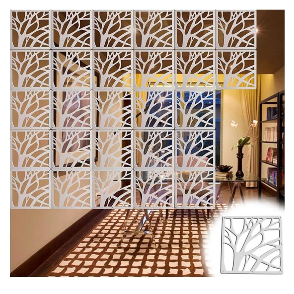 EPYBJYWQ Hanging Room Divider Panels, White, 39 x 39 cm, 2 Pieces