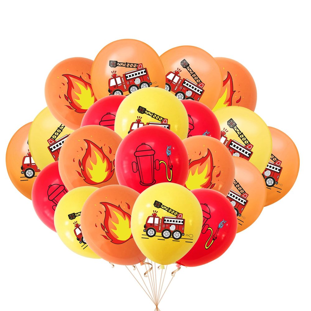 Gleemix Fire Truck Balloons, 20 Pack