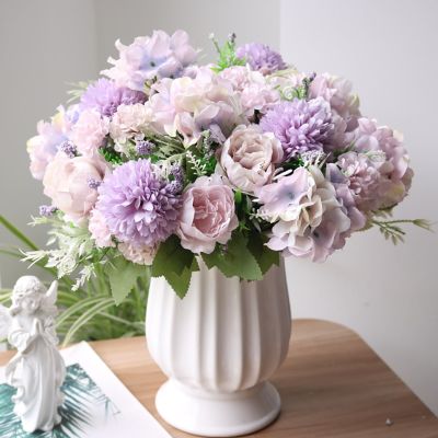 Aesthetic Hydrangea Bouquet for Wedding Home Decoration (A, 32cm)