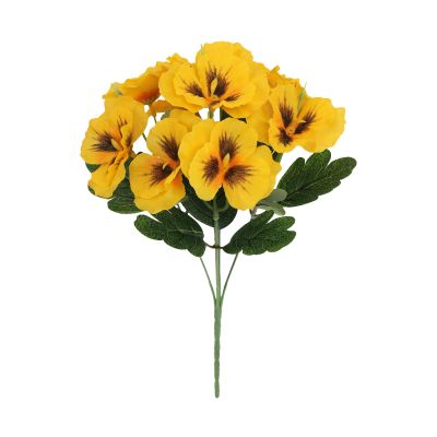 Realistic Silk Outdoor Flowers with Five Forked Pansies