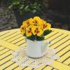 Realistic Silk Outdoor Flowers with Five Forked Pansies view 2