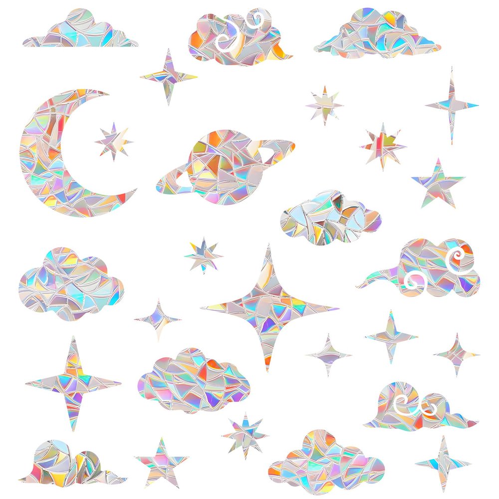 DOPENSPI 28-Piece Prisma Window Stickers
