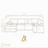 AXLIVING XXL U-Shaped Sofa Didim, Cream, 378 cm Wide, Modern & Spacious view 4