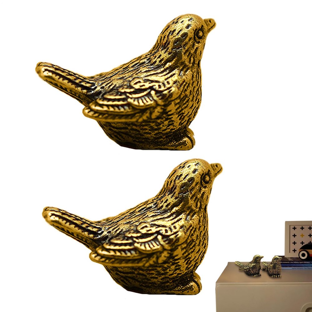 Brass Sparrow Statue - Set of 2