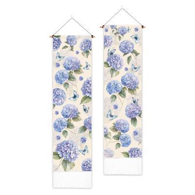 PLIGREAT 2 Pack Vertical Tapestry with Hydrangeas and Butterflies