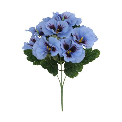 Realistic Silk Outdoor Flowers with Five Forked Pansies