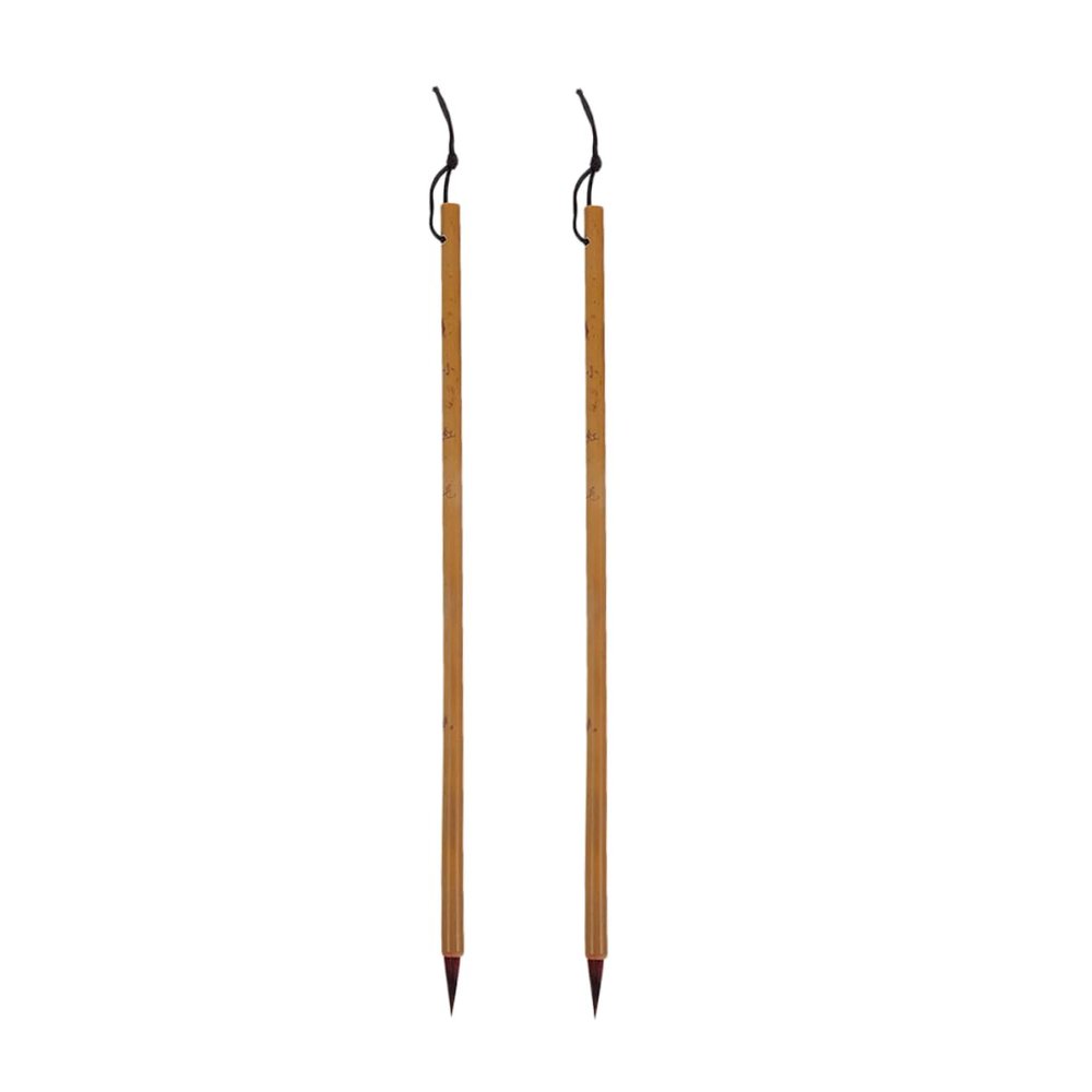 LAPYAPPE 2-Piece Bamboo Calligraphy Brush Set with Fine Tips and Lanyard Design, Easy to Clean, for Traditional Chinese Calligraphy and Students