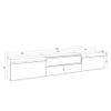 Skraut Home TV Stand with Electric Fireplace, 260 x 45 x 35 cm, White and Light Oak view 3