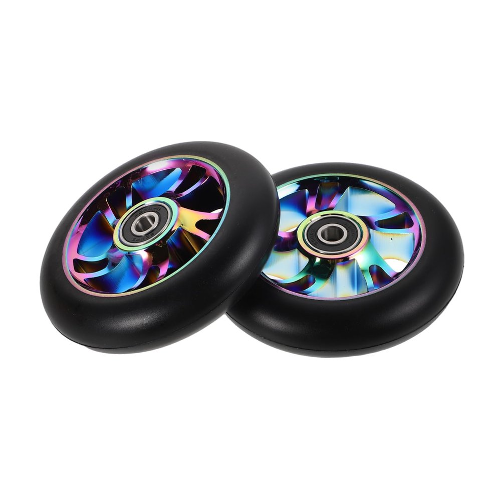 SKISUNO 2-Piece LED Aluminum Alloy Rear Wheels for Kick Scooters