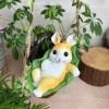 FriendshipHome Hanging Bunny Garden Statue in Hammock, Resin view 3