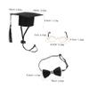 1-Piece Pet Graduation Costume Set with Black Felt Cap view 2