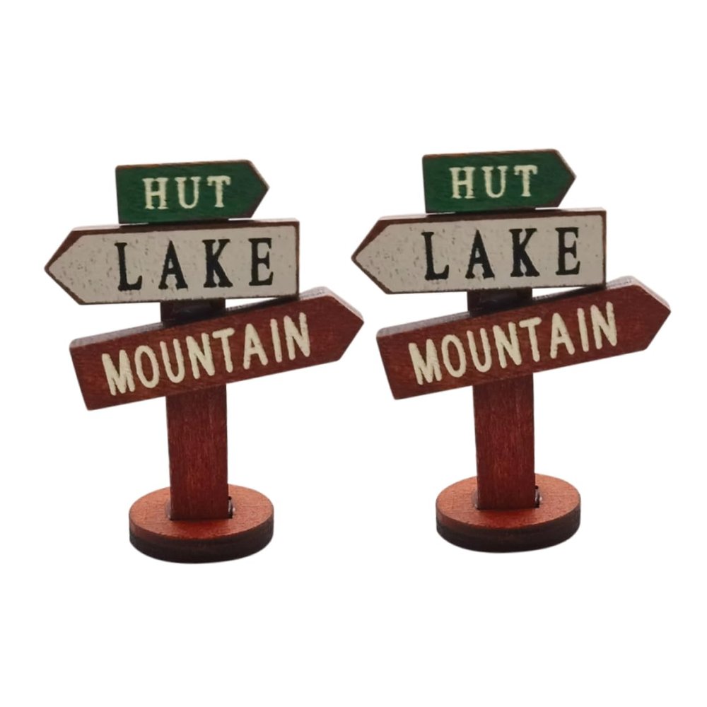 JOINPAYA 2 Sets Wooden Garden Signposts, Garden Decor Props for Landscape Design, Photo Props for Housewarming and Special Occasions