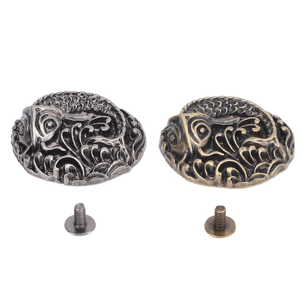 Vintage Metal Button - Carp Pattern