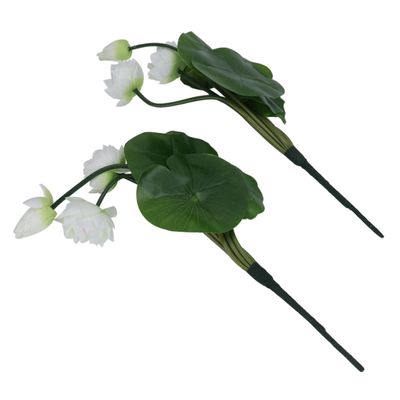 Artificial White Lotus Flowers, 2-Pack, Plastic, Halloween Party