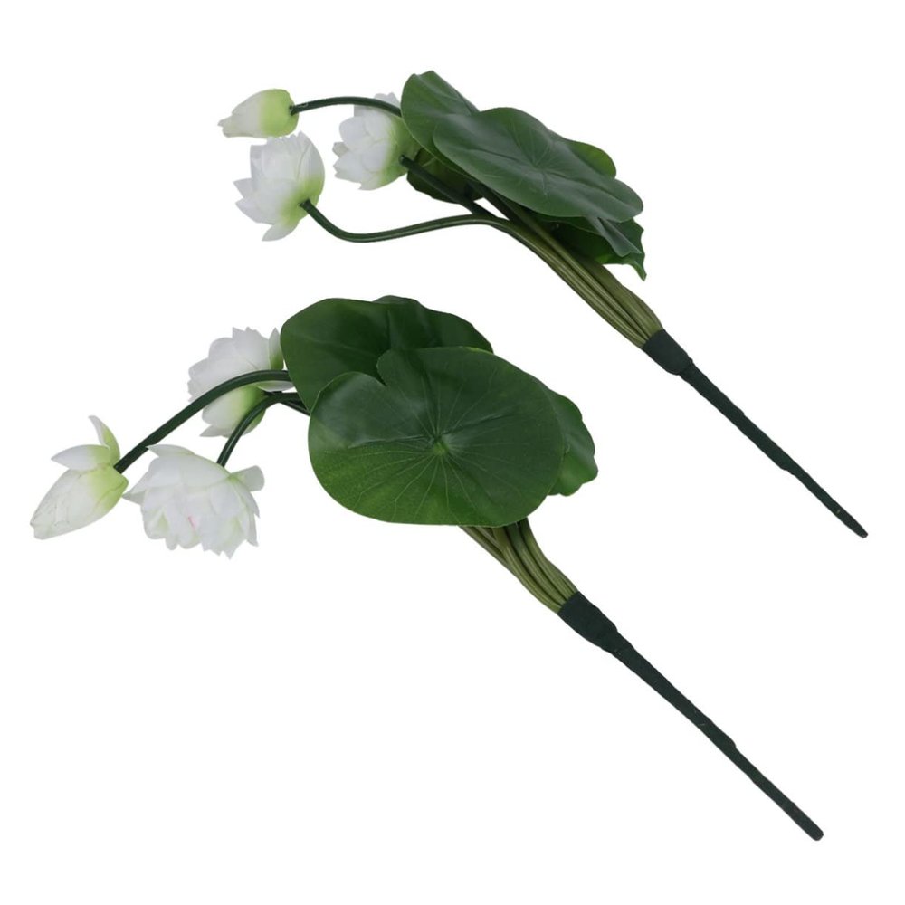 Artificial White Lotus Flowers, 2-Pack, Plastic, Halloween Party