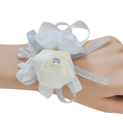 uikios Handmade Silk Flower Wedding Wrist Corsage