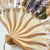 Handheld Folding Fan, Bamboo Silk Fabric, Japanese Wedding Fan (Gold Style A with Sleeve) view 4