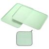 PATIKIL Plastic Tray, 15 x 10.6 in, Rectangular Plates, 2-Pack, Green view 1