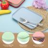 PATIKIL Plastic Tray, 15 x 10.6 in, Rectangular Plates, 2-Pack, Green view 3