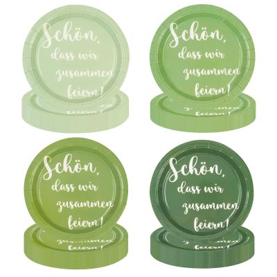 EVYIENEN 48-Pack Green Paper Plates