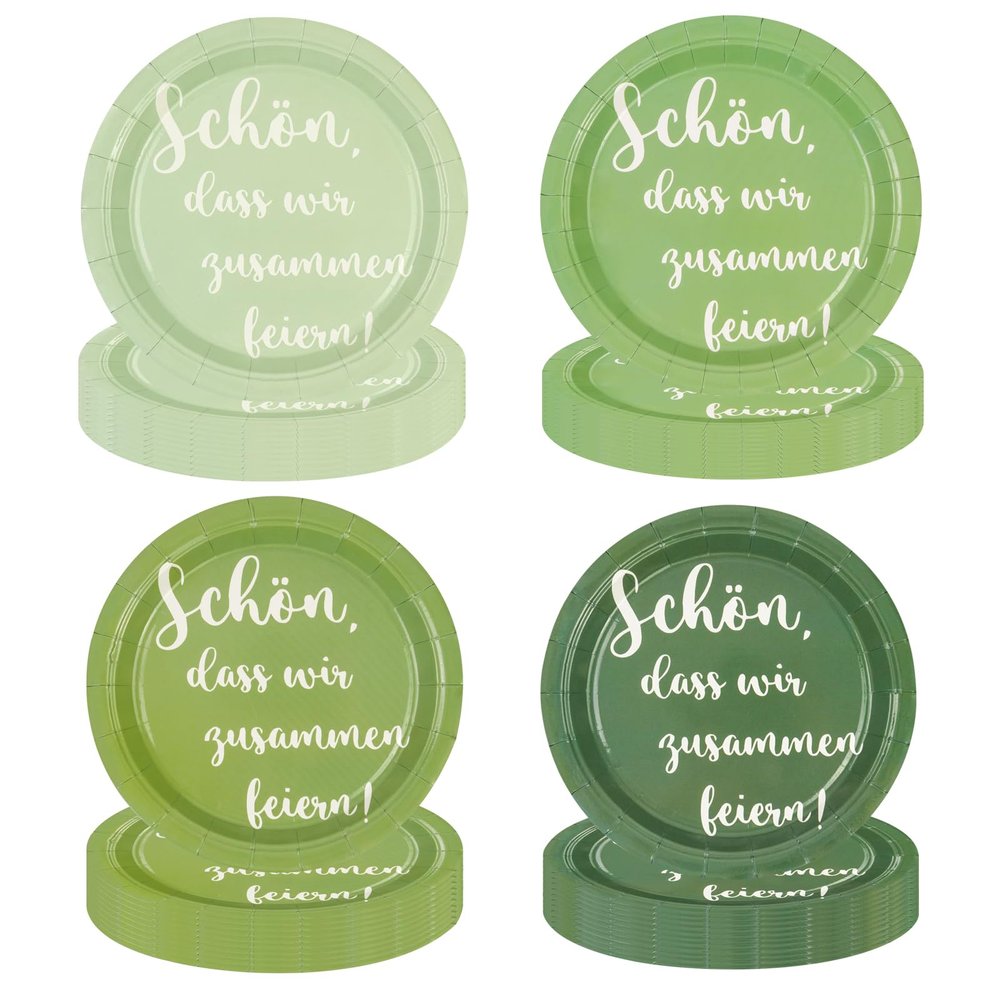 EVYIENEN 48-Pack Green Paper Plates