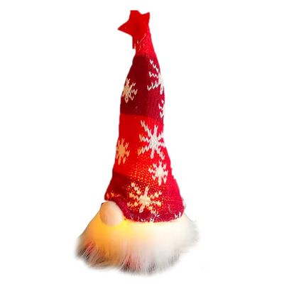 Rudolph Light-Up Gnome Christmas Ornament - Red