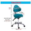 Hydraulic Gas-Lift Saddle Stool with Tilting Backrest for Dental, Beauty & Massage Professionals view 2
