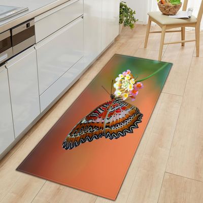 BOVZOX Butterfly Kitchen Runner Rug, Waterproof and Non-Slip, 50 x 160 cm