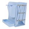 ERINGOGO Adjustable Bookend with Pen Holder and Hooks, Expandable, Foldable, Ice Blue view 1
