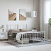 Lauuoeriau Home & Garden Metal Bed Frame with Footboard, White, 135 x 190 cm view 1