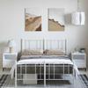 Lauuoeriau Home & Garden Metal Bed Frame with Footboard, White, 135 x 190 cm view 3