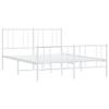 Lauuoeriau Home & Garden Metal Bed Frame with Footboard, White, 135 x 190 cm view 4