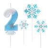 Glitter Number 2 Candle with Snowflake Decor view 1