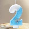 Glitter Number 2 Candle with Snowflake Decor view 3