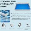304 Stainless Steel Sterilization Box with Silicone Mat, Removable Lid and Adjustable Handle, 17.7 x 11.8 x 2.8 in (45 x 30 x 7 cm) view 2