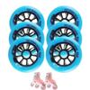 woxefo 6-Pack Inline Skate Replacement Wheels with Bearings, 85A PU, Blue, 125 mm view 1