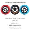woxefo 6-Pack Inline Skate Replacement Wheels with Bearings, 85A PU, Blue, 125 mm view 2